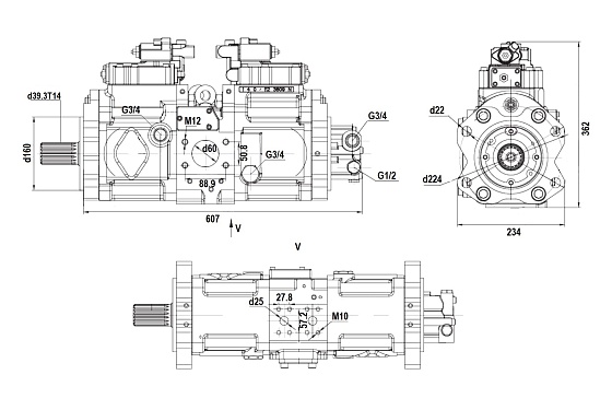 Гидронасос SK3V112DTP-11AR-9Y14-202