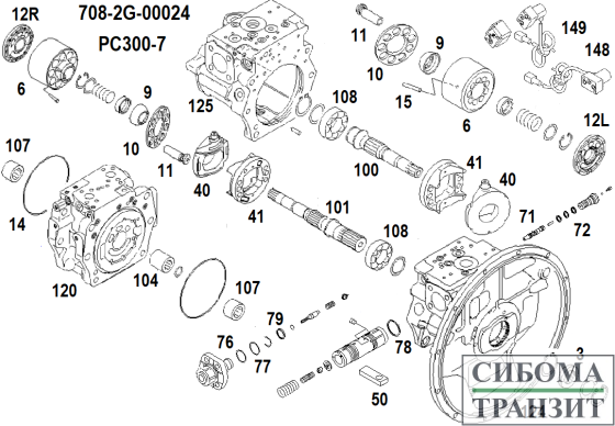 708-2G-00024 MAIN PUMP HPV140+140