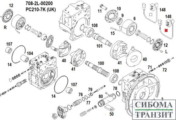 708-2L-00200 MAIN PUMP HPV112+112 (UK)