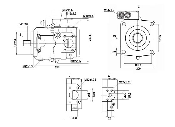 Гидронасос S A11VO75DRS/10L-NZD12N00