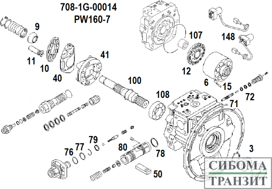 708-1G-00014 MAIN PUMP HPV140