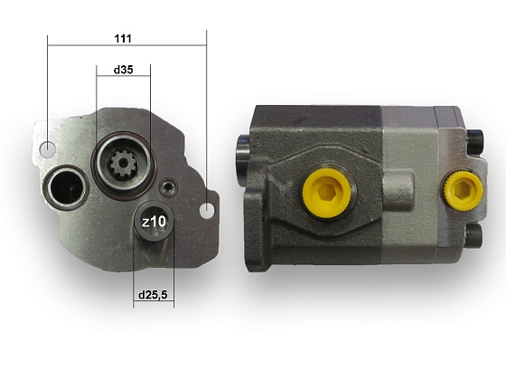 Шестерённый насос 17cc+9cc (double hole improvement)