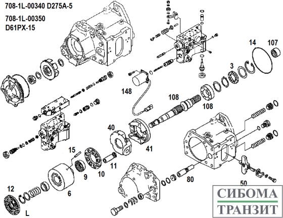 708-1L-00300 MAIN PUMP HPV95