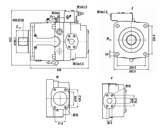 Гидронасос SA11VLO260LRDU2/11R-NZD12N00