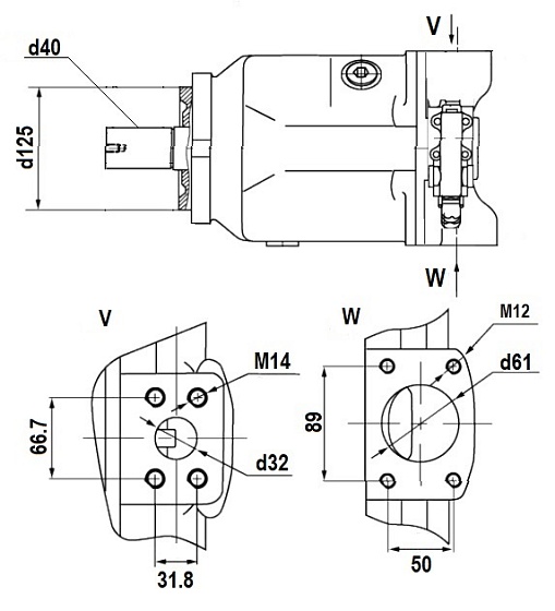 гидронасос S A10VSO100DFR1/31R-VPA12N00