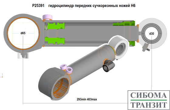 P25391 гидроцилиндр передних сучкорезных ножей