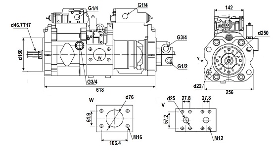 Гидронасос S K3V140DT-12AR-9N09-201