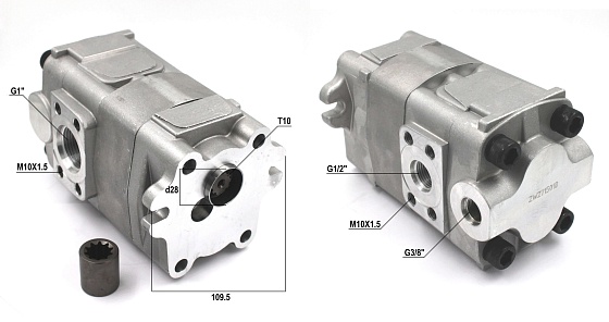 Шестерённый насос 10T 20.5cc+9cc