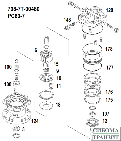 708-7T-00480 SWING MOTOR