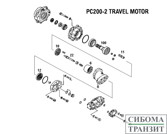 706-75-43004 TRAVEL MOTOR KMFA090