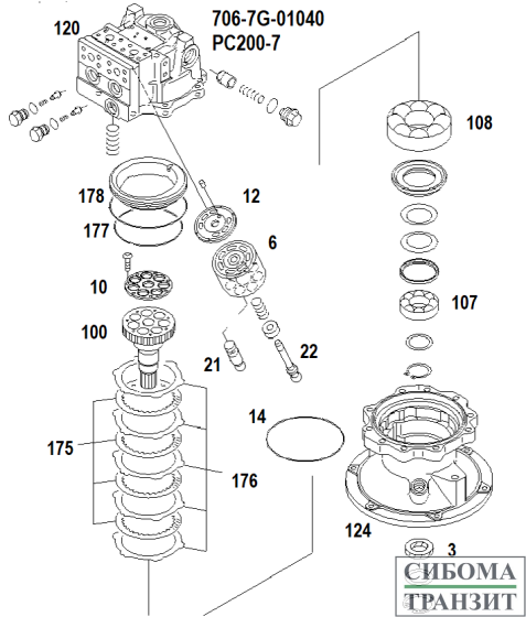 706-7G-01041 SWING MOTOR