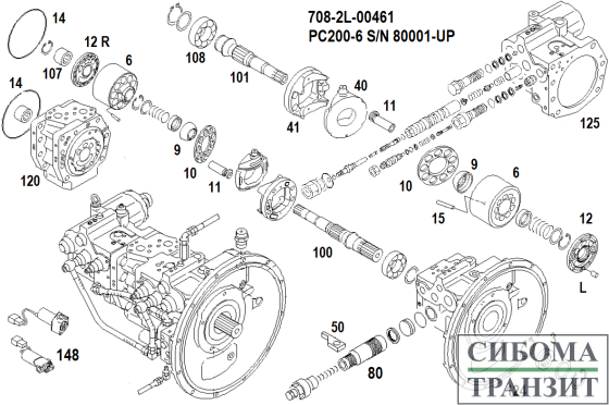 708-2L-00461 MAIN PUMP HPV95+95