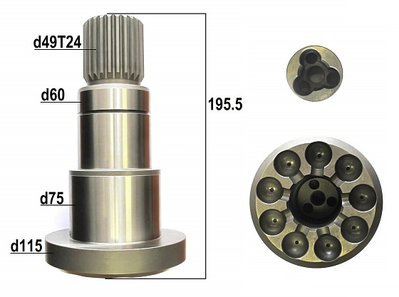 Ведущий вал D T24 (втулка в комплекте)