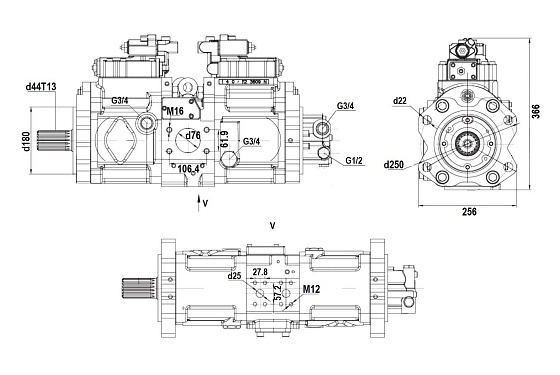 Гидронасос S K5V160DTP-1AXR-9Y04-202