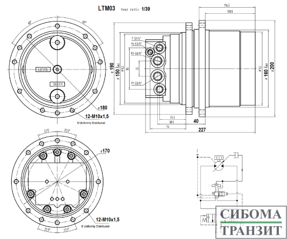 LTM03 редуктор хода миниэкскаватора (2-2.8T)