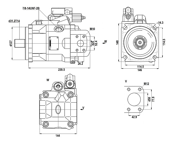 гидронасос S A10VO60DFR1/52L-VSD12N00