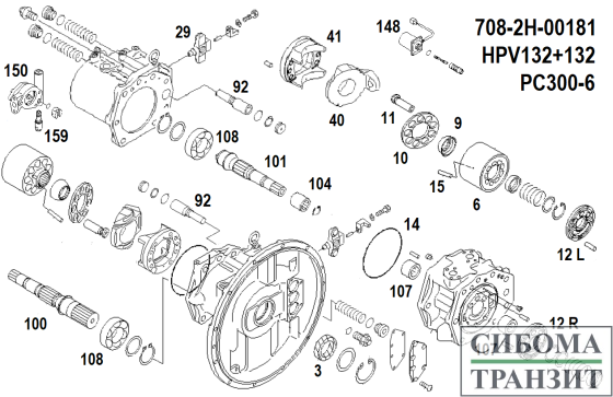 708-2H-00181 MAIN PUMP HPV132+132